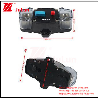 محرك ترولينج ستيريو أوديو 50A 200A 300A 24V 48V 0-8 مقياس حاملات كتلة الفيوز الداخلية عاكس للسيارة
