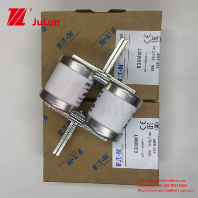BUSSMAA 690V الجهد المسموح به النحاس السيراميكي 630MMT فيوز السيارات 630A M6/M8 التثبيت