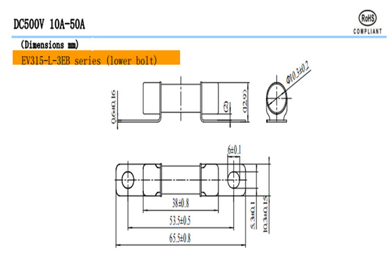 EV315-H EV315-L 3E / 3EB / 3ED مصابيح مركبات الطرق DC500V 10A-50A خاصة بالسيارات الكهربائية