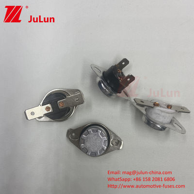 KSD301 المفتاح الحراري الحرارة المعدنية ، مغلقة عادة / مفتوحة إعادة ضبط الحرارة التلقائية