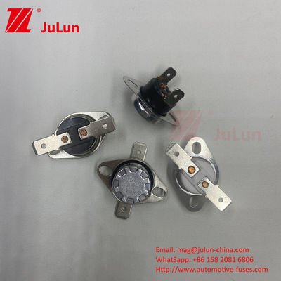 KSD301 المفتاح الحراري لدرجة الحرارة ثنائية المعادن مغلق بشكل طبيعي / مفتوح ترموسيت إعادة ضبط تلقائي