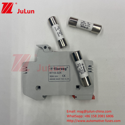 1000VDC فيوز الطاقة الشمسية السيراميك 30kA 10x38mm سعر منخفض 10x85mm PV Solar Ceramic DC Fuse Link 1500vdc PV Fuse Fa