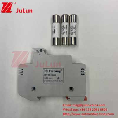 فيوز الطاقة الشمسية Pv / Din Rail حامل فيوز الطاقة الشمسية للفولدر 1500VDC 1000VDC 500VDC 10A-63A 30kA