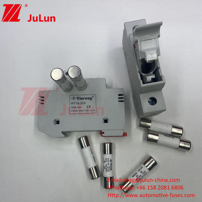 حامل فيوز شمسي أسطواني دين ريل / حامل فيوز شمسي Pv بقدرة كسر 30kA