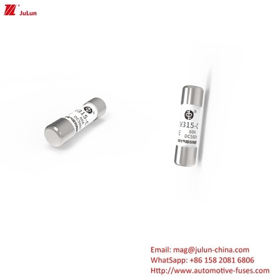 طاقة الطاقة الجديدة فيوز السيراميكي ذو الضغط العالي المتوسط / EV315-C-3E DC500V 10A ، 15A ، 20A ، 30A ، 40A ، 50A.60A