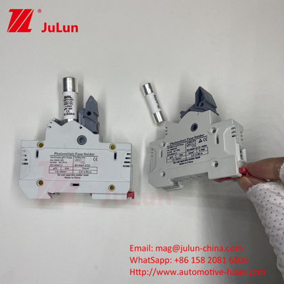 فيوز الطاقة الشمسية الأسطوانية 10A-63A 1000VDC/1500VDC IEC60269.6 فيوز 10X38 1p 2p 3Pole Np Dc فيوز مربع فيوز الطاقة الشمسية
