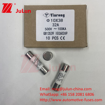 7A 10*38mm AC380V AC500V AC690V AC800V فيوز شمسي من السيراميك للأنظمة الضوئية