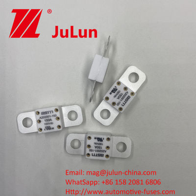 A202001-300A 150VDC فيوز السيراميكية للسيارات مع التيار الكهربائي 100A 150A 200A 250A 300A 350A 400A 500A ومسافة الثقب 39mm