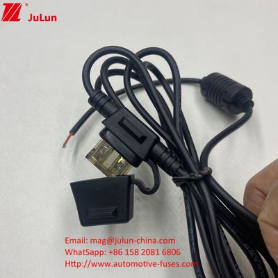 مصدر 50A ماكسية تصنيف التيار الحالي الأحمر 10AWG سلك 280mm الطول الإجمالي حامل مصدر في الخط