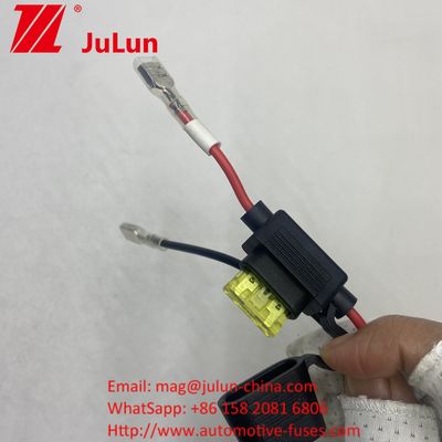 حامل فيوز 8AWG شفرة مستديرة 30A كابل رصاصة سلكي حامل فيوز 8AWG شفرة مستديرة كابل رصاصة سلكي أصلي 50 أمبربل عدادات الطاقة إلى 8 ملم محطات الحلقة الأصلي 50 آمبربل عدادات الطاقة
