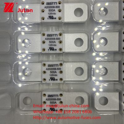 ASTM A202008 250A 125VDC مركبة كهربائية مسافة فتحة فيوز 50.8mm 100A 125A