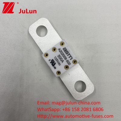 68*17.7*12mm A202008 350A 125VDC EV FUSE القدرة العالية على الكسر تحت 125Vdc لتحسين أداء المركبات الكهربائية