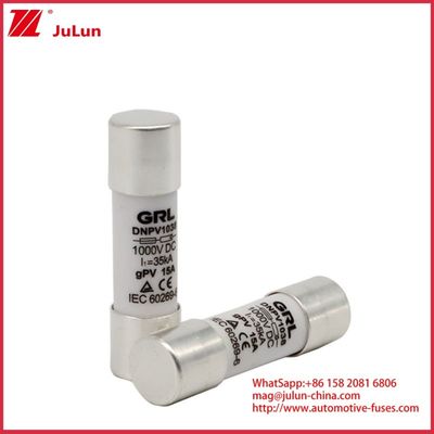 15A 1000VDC فيوز لينك الطاقة الشمسية GPV DC فيوز 10 * 38mm 32A تصنيف للحماية الكهربائية في أنظمة الطاقة الشمسية للاستخدام مع غرف الفيوز