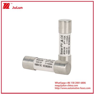 15A 1000VDC GPV فيوز 10 * 38 لأنظمة الطاقة الشمسية IEC60269-6
