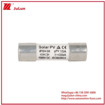 15A 1000VDC GPV فيوز 10 * 38 لأنظمة الطاقة الشمسية IEC60269-6