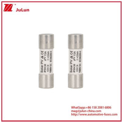 15A 1000VDC GPV فيوز 10 * 38 لأنظمة الطاقة الشمسية IEC60269-6