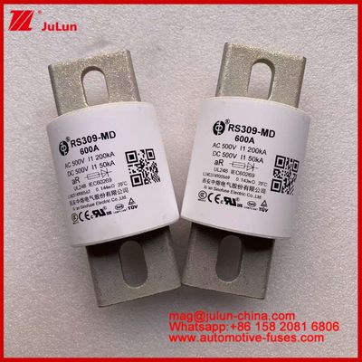 محرك الطاقة أنظمة الطاقة السيراميكية الذخائر الآلية RS309-MD 600A 500VAC 200KA 500VDC 50KA AR أنابيب المركبات الكهربائية 30-800A