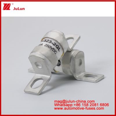 EV323-2GL 50A DC250VDC فيوز سيراميكي أنبوبي هيكل محفوف بالتيار المقاوم للاهتزازات الصدمة الميكانيكية EV أو HEV الحجم المدمج المركبة الكهربائية ذات التصنيف العالي
