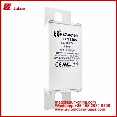 125A DC1000V 50KA AR Caremic Tubular RSZ307-000 L2N فيوز لحماية EV / HEV في تصميم قوس القضبان في السيارات