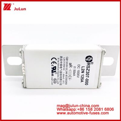 125A DC1000V 50KA AR Caremic Tubular RSZ307-000 L2N فيوز لحماية EV / HEV في تصميم قوس القضبان في السيارات