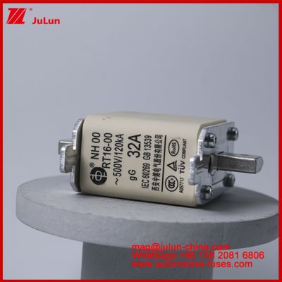 32A 500V NH00 RT16-00 120KA فيوز السيراميكي للسيارات