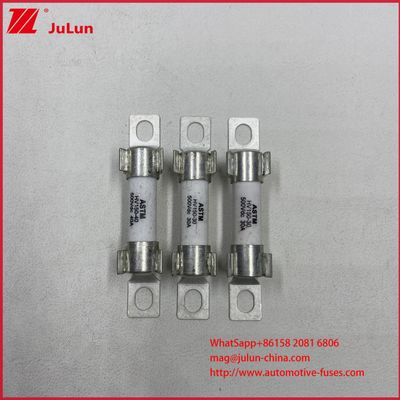 ASTM 15A 30A DC500V حماية الصمامات الكهربائية للسيارات الكهربائية الهجينة (HEV) داخل مسمار سيراميك