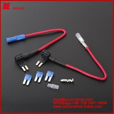 12V MINI SMALL MEDIUM Size Car Fuse Holder Add-A-Circuit TAP Adapter Micro2/M2 Car Add A Circuit Fuse Tap Adapter 16AWG 17-18cm Fuse Taps Holder Fuse Components For Automotive