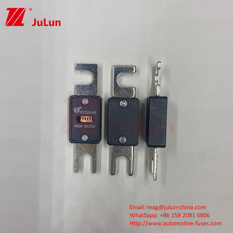 فيوز EV320-5X-200A-N السيراميكي الأسود للجهد للسيارات الكهربائية AC DC صندوق فيوز M6 M8