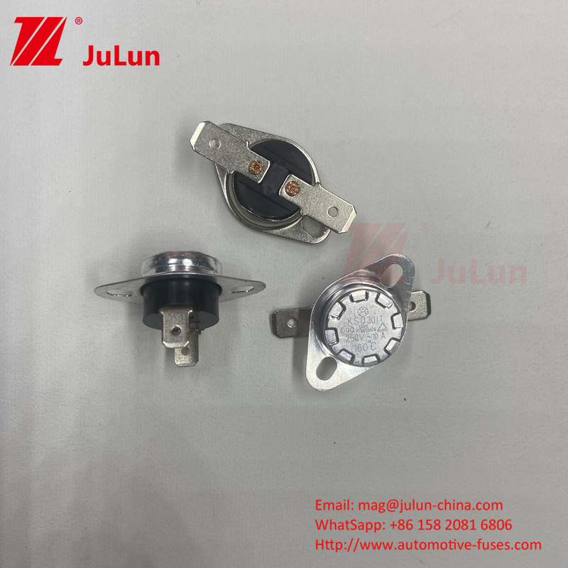 KSD301 KSD302 درجة الحرارة تعمل عند إيقاف التبديل إعادة ضبط يدوي نوع RoHS معتمد