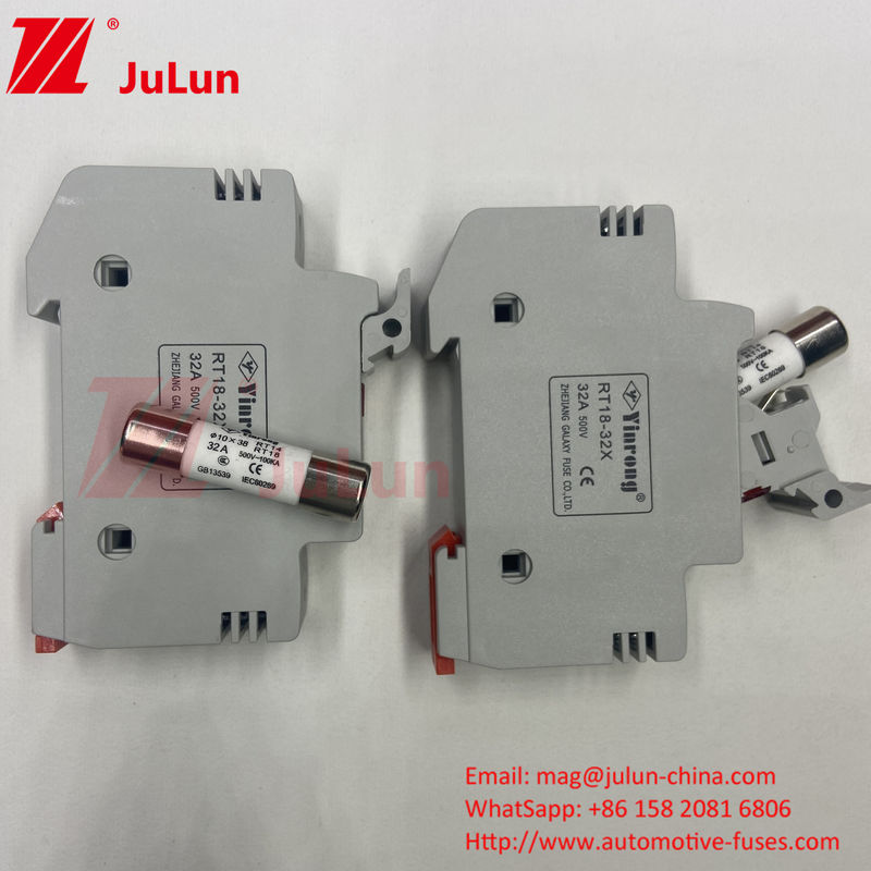 10A-63A فيوز أسطواني لحماية نظام الطاقة الشمسية الفيوتوبوليكي للطاقة الشمسية 6A 10A 15A 20A 25A 30A الجهد العالي