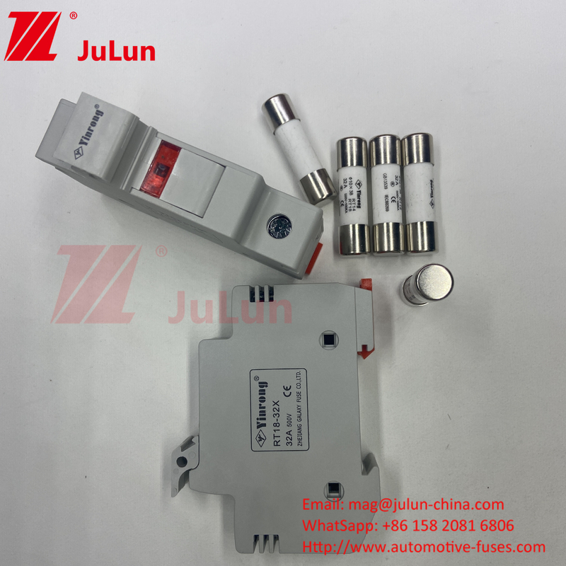1000VDC 30kA فيوز الكهروضوئي السيراميكي 10 * 38 DC الطاقة الشمسية فيوز الكهروضوئي القاعدة الفيوز الكهروضوئي والفيوز 1000V 15A 20A 25A 30A 32A
