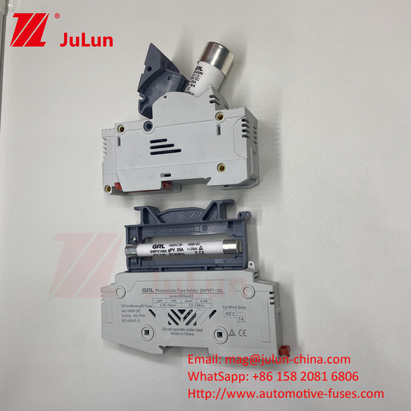 فيوتوز الشمسية الكهروضوئية مع عنصر فيوتوز النحاس مادة RO17 السيراميكية السريعة DIN Rail Moun 22x58MM Italweber فيوتوز 500 فولت