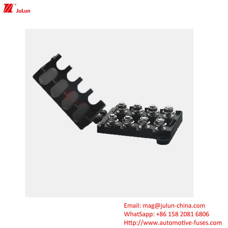 مفكّك الدوائر 30A-500A جهات الاتصال النحاسية - 55-125 درجة مئوية صندوق الصمامات للسيارات الحجم الخارجي وفقًا لمعيار EU UL