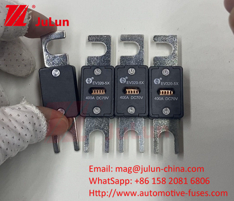 EV320 100A 200A 225A 250A 300A 350A 500A 70VDC انفجار 10KA / 20KA فيوز سعة الكسر لشحن المركبات الكهربائية