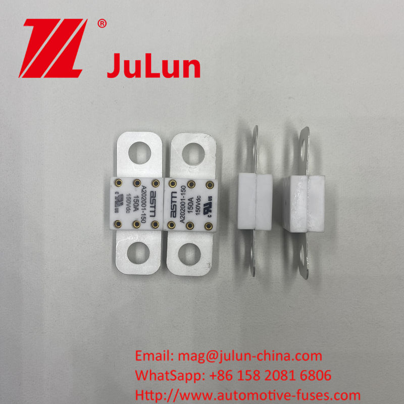 A202001-200A آمنة السيارات السيراميكية ASTM لتطبيقات الجهد العالي القدرة على الكسر 20KA 100-350A الجهد المسموح به 150VDC