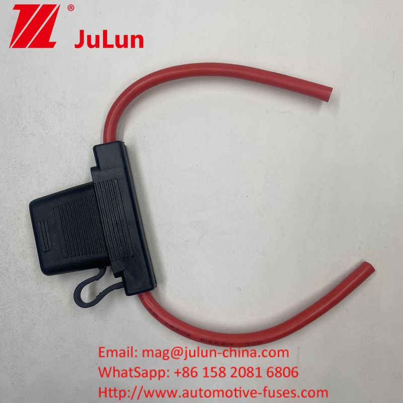 حامل فيوز في الخط المخصص 14AWG 16AWG 18AWG 20AWG الحزام السلكي 80AMP شفرة فيوز حامل فيوز للسيارات