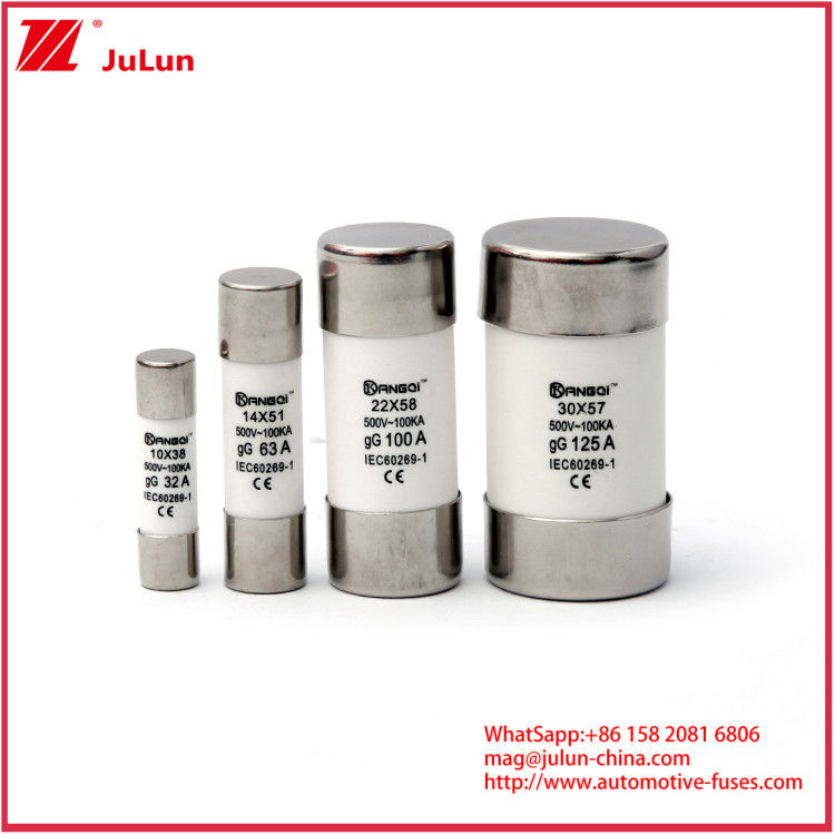 مصابيح السيارات السيراميكية 20A 1000VDC PV FUSE كسر 10*38mm 14*51mm 20*65mm القدرة مع القدرة على الاستبدال 1000VDC 10A 15A 25A 30A ومعايير السلامة IEC