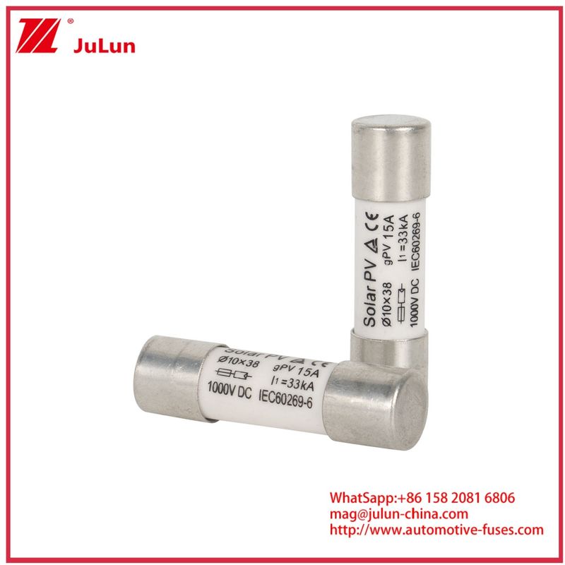 15A 1000VDC GPV فيوز 10 * 38 لأنظمة الطاقة الشمسية IEC60269-6
