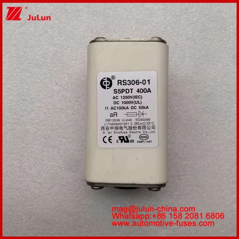 400A AC1250V IEC 100KA DC1000V UL AR السيراميك مربع مصابيح السيارات السيارات حماية الدائرة للسيارات الكهربائية والسيارات