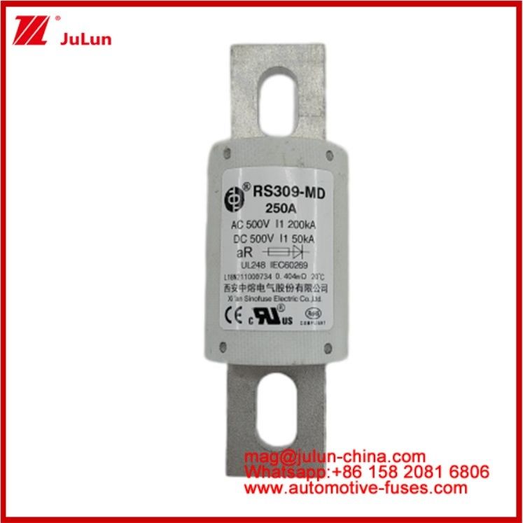 250A 500VAC Ev Fuse RS309-MD-200KA 500VDC 50KA AR Caremic DC أداء أنبوبي سيارات محول استود