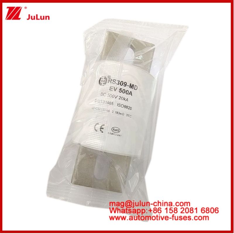 الكاريميك 500A 500VDC RS309-MD أنبوبية 500VAC 200KA 50KA DC أداء السيارة الكهربائية فيوز السيارات المقبس القضيب EV أو HEV التطبيق