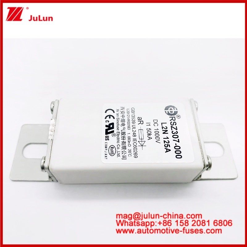 125A DC1000V 50KA AR Caremic Tubular RSZ307-000 L2N فيوز لحماية EV / HEV في تصميم قوس القضبان في السيارات