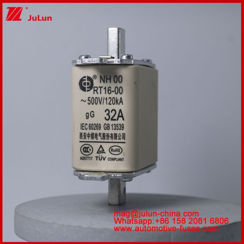32A 500V NH00 RT16-00 120KA فيوز السيراميكي للسيارات