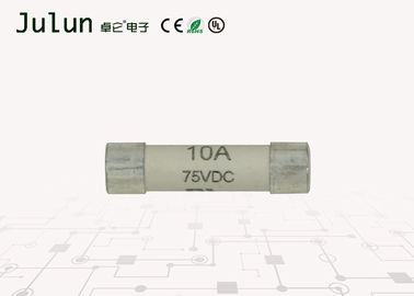 6x25mm 10a السيراميك فيوز 75 فولت عالية الجهد DC الصمامات مع الفضة مطلي النحاس كاب