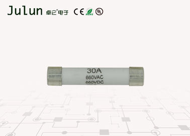 كاب أسطواني الجهد العالي الصمامات 30Ma فاصل سريع ضربة سريعة فيوز 660v Ac / 660v Dc 6x30mm