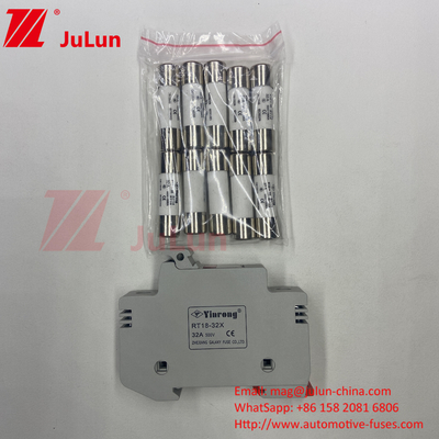 فيوز الطاقة الشمسية Pv / Din Rail حامل فيوز الطاقة الشمسية للفولدر 1500VDC 1000VDC 500VDC 10A-63A 30kA