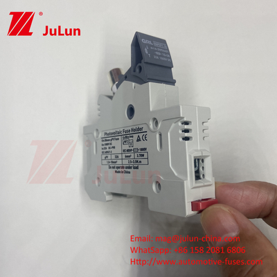 TUV DC الطاقة الشمسية الصلبة الصلبة الصلبة صندوق القاعدة DNPVF1-32 حماية النظام الشمسي 10x38MM 1000V GPV سريعة النفخة السيراميكية DIN Rail