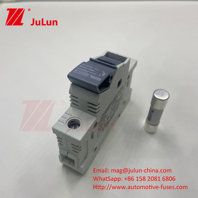حامل فيوز 30A 63A 500V 10x38 RT18-32 حامل فيوز أسطواني 10A 1000DC فيوز الشمسية للحمية الضوئية
