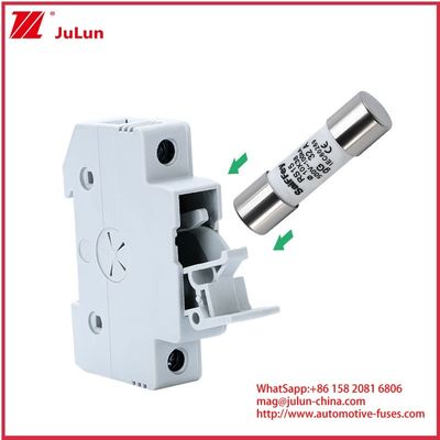 RS15 GG32A 500VDC 100KA فيوز السيراميكية للسيارات 10 * 38mm حامل IEV60269