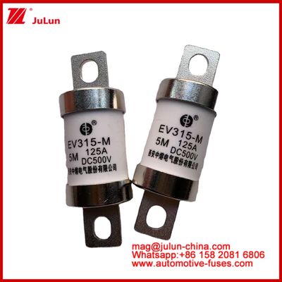 EV315-M 5M 125A HS 500VDC شاحنة ثقيلة أنبوبية للسيارات الكهربائية فيوز ثابت النحاس مع استخدام الفئة EV